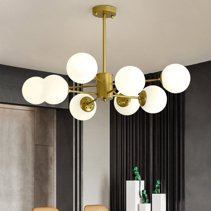 Moderner Glasschatten -Kronleuchter Globe Multi -Hell -Kronleuchter -Anhänger für Schlafzimmer