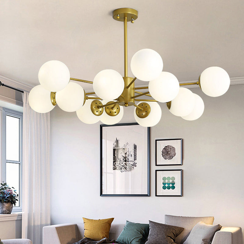 Moderner Glasschatten -Kronleuchter Globe Multi -Hell -Kronleuchter -Anhänger für Schlafzimmer
