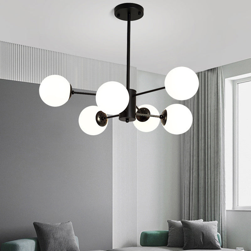 Moderner Glasschatten -Kronleuchter Globe Multi -Hell -Kronleuchter -Anhänger für Schlafzimmer