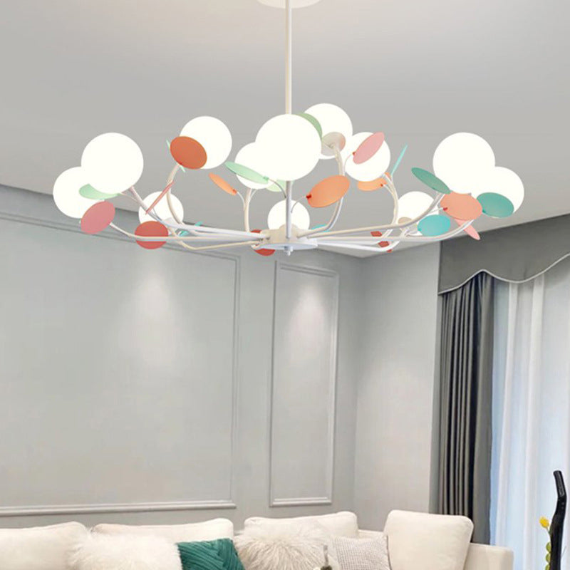 Lustre de forme sphérique Lumière de style moderne en verre multicert