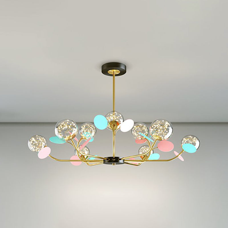 Lustre de forme sphérique Lumière de style moderne en verre multicert