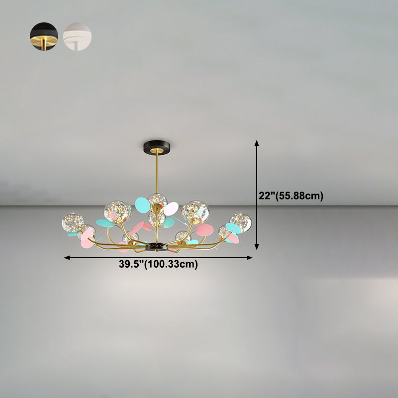Lustre de forme sphérique Lumière de style moderne en verre multicert