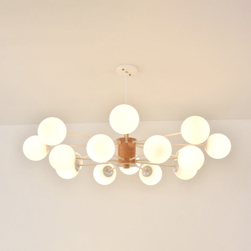 Kugelförmige Form Kronleuchter leichter moderne Glasglas Multi -Licht -Hanglampe für das Lernen