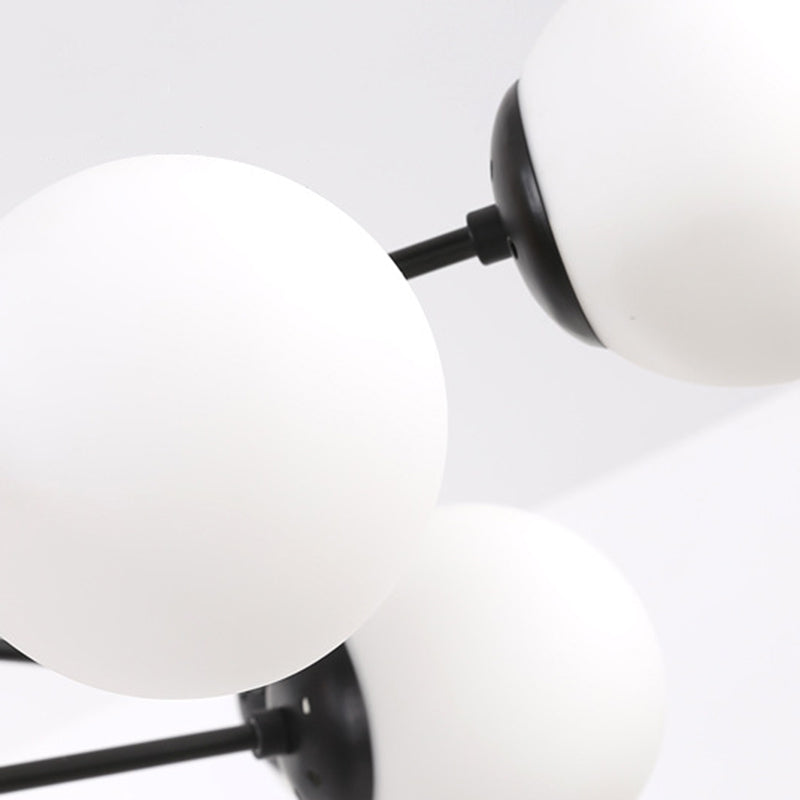 Kugelförmige Form Kronleuchter leichter moderne Glasglas Multi -Licht -Hanglampe für das Lernen