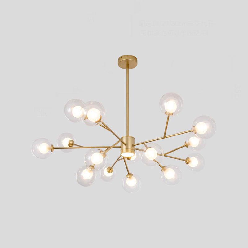 Spherical Shape Chandelier Light Modern Style Glass 1 Light Hanging Lamp for Dining Room