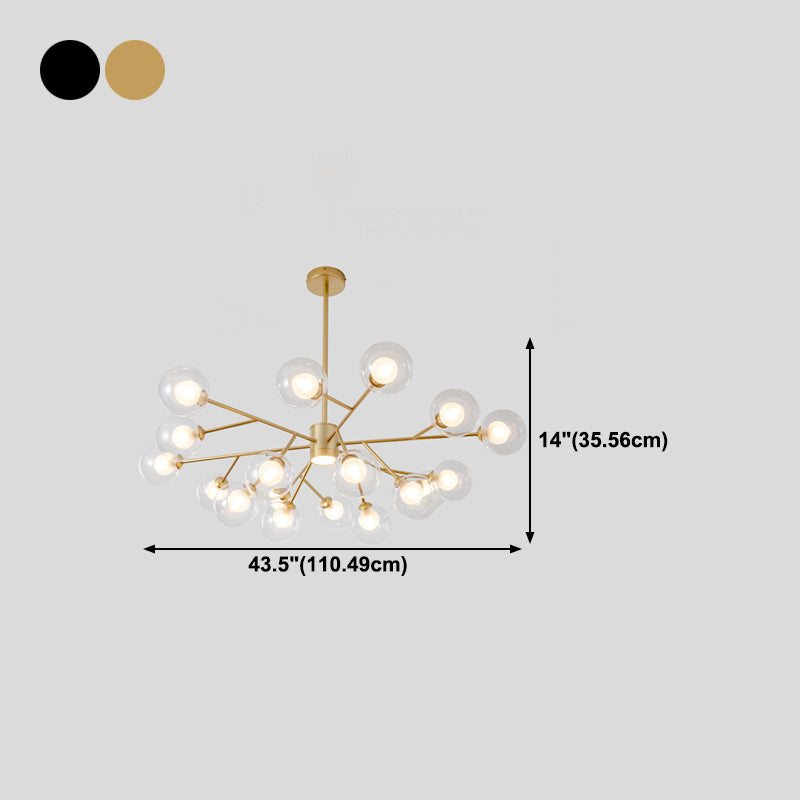 Spherical Shape Chandelier Light Modern Style Glass 1 Light Hanging Lamp for Dining Room