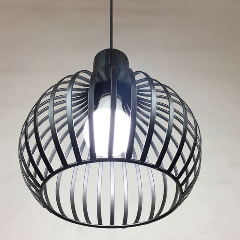 Loft Style Spherical Pendant Light Fixture 1 Bulb Metal Ceiling Suspension Lamp