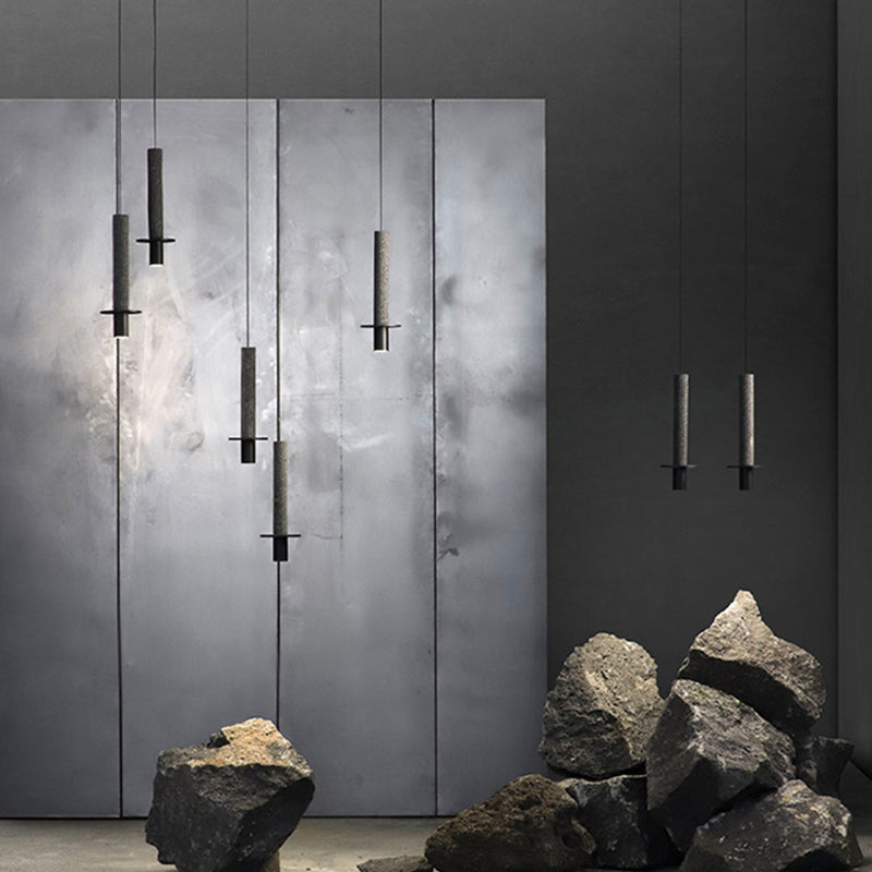 Terrazzo buisvormige hanglampverlichting eenvoud led hangend licht voor eetkamer