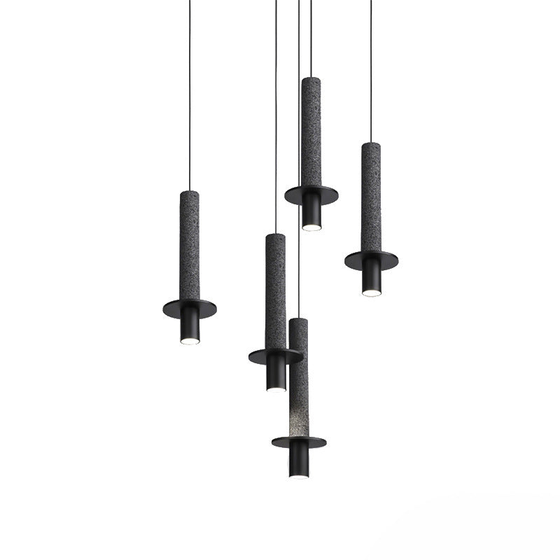 Terrazzo buisvormige hanglampverlichting eenvoud led hangend licht voor eetkamer