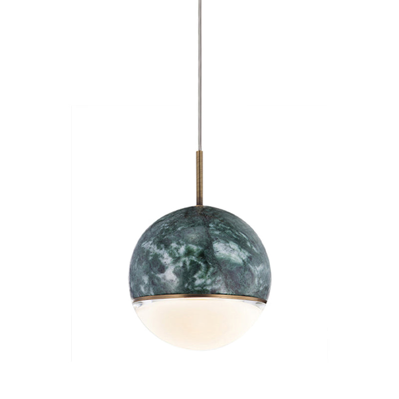 Marble Globe Hanging Light Fixture Postmodern Dining Room LED Pendant Light