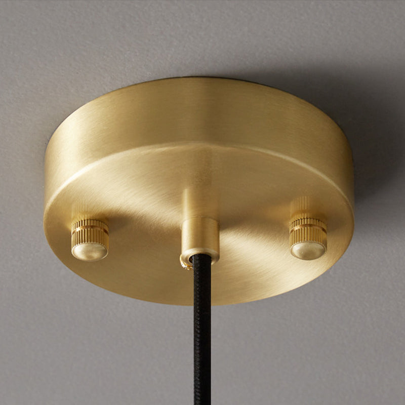 Natürlicher Marmor kleiner Anhänger Licht moderne 1-Kopf-Federlampe mit weißem Glasschatten