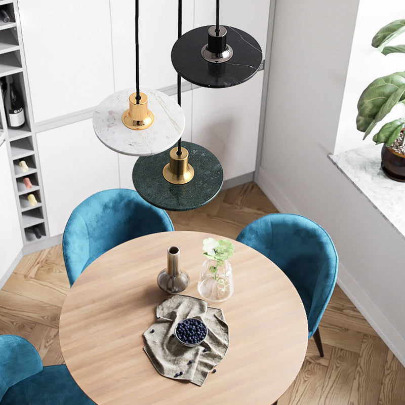 Post-modern Round Pendant Lamp Marble Dining Room LED Hanging Light Fixture