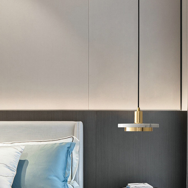 Post-modern Round Pendant Lamp Marble Dining Room LED Hanging Light Fixture