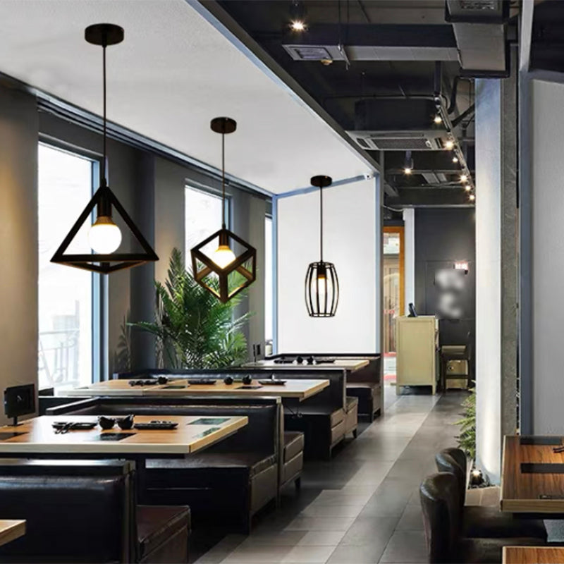 Cage a sospensione a sospensione Vintage Black Metal Suspension Accensione