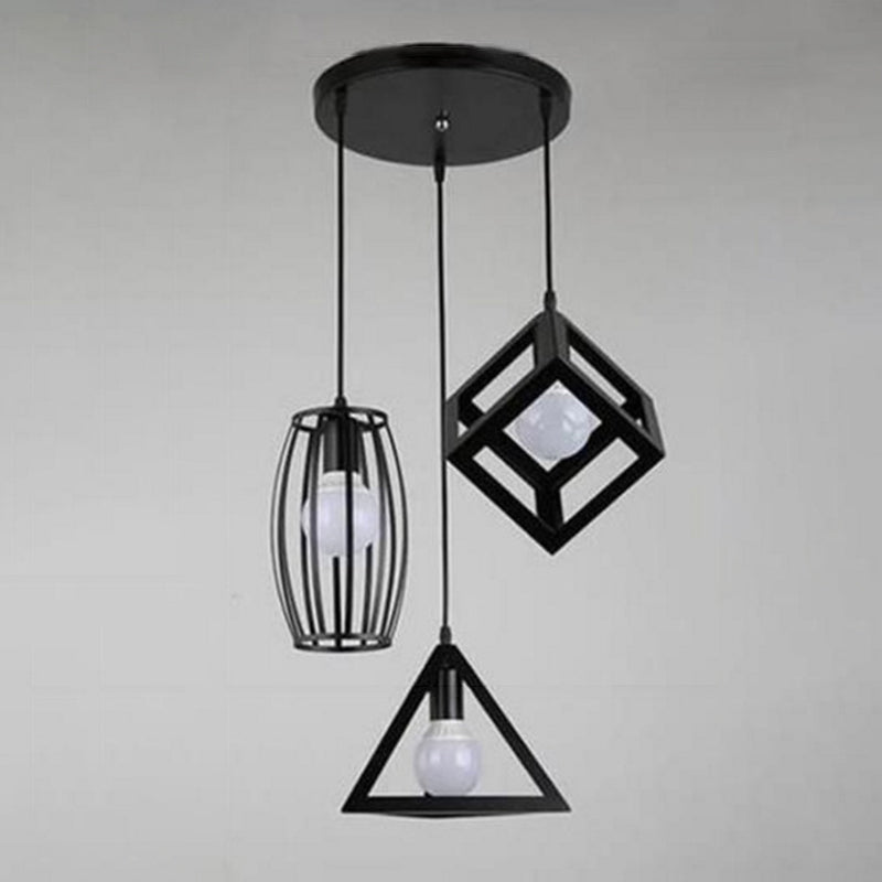 Cage a sospensione a sospensione Vintage Black Metal Suspension Accensione