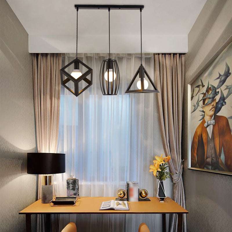 Cage a sospensione a sospensione Vintage Black Metal Suspension Accensione