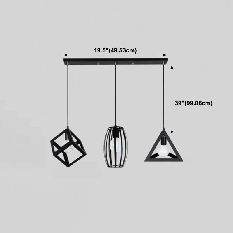 Cage a sospensione a sospensione Vintage Black Metal Suspension Accensione