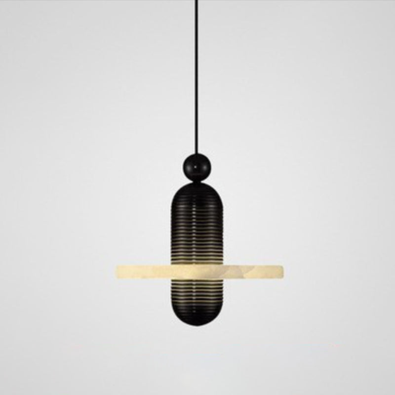 Postmoderne LED -Anhänger Licht Marmor Fliege Saucer -Nachthänzer Licht