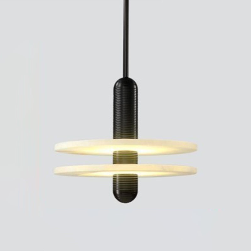 Postmoderne LED -Anhänger Licht Marmor Fliege Saucer -Nachthänzer Licht