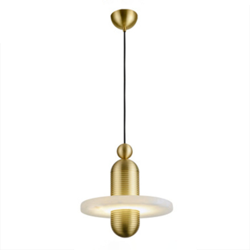 Postmoderne LED -Anhänger Licht Marmor Fliege Saucer -Nachthänzer Licht