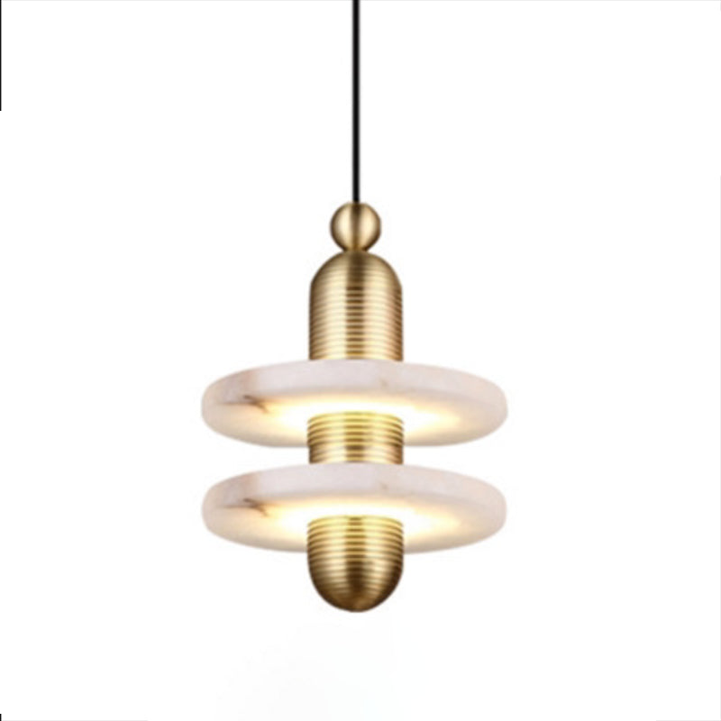 Postmoderne LED -Anhänger Licht Marmor Fliege Saucer -Nachthänzer Licht