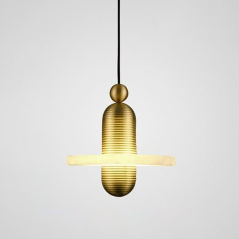 Postmoderne LED -Anhänger Licht Marmor Fliege Saucer -Nachthänzer Licht