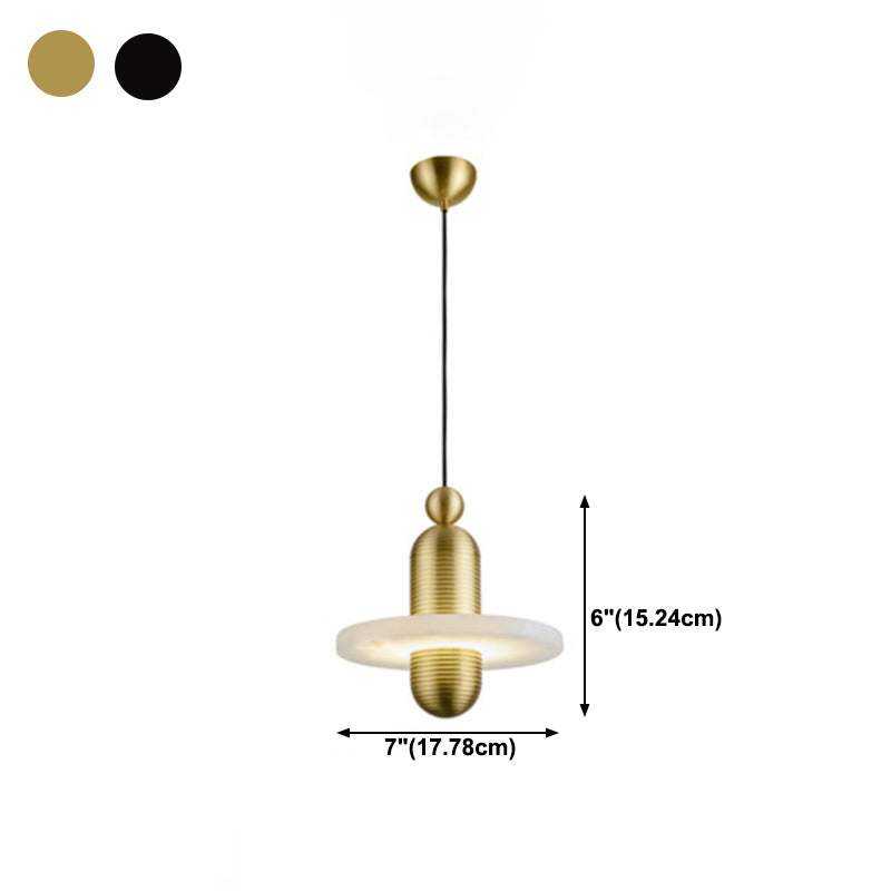 Postmoderne LED -Anhänger Licht Marmor Fliege Saucer -Nachthänzer Licht