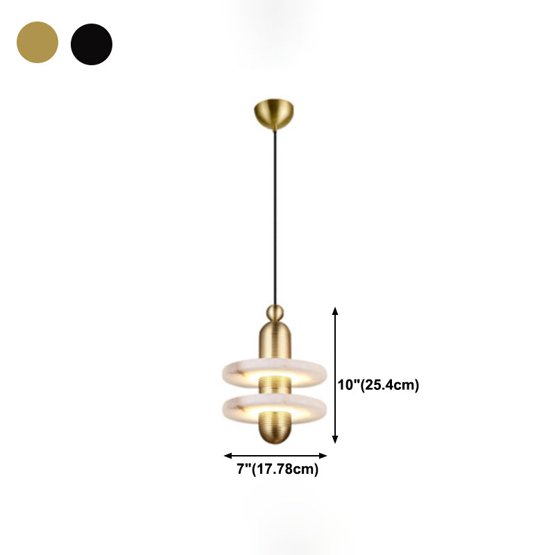 Postmoderne LED -Anhänger Licht Marmor Fliege Saucer -Nachthänzer Licht