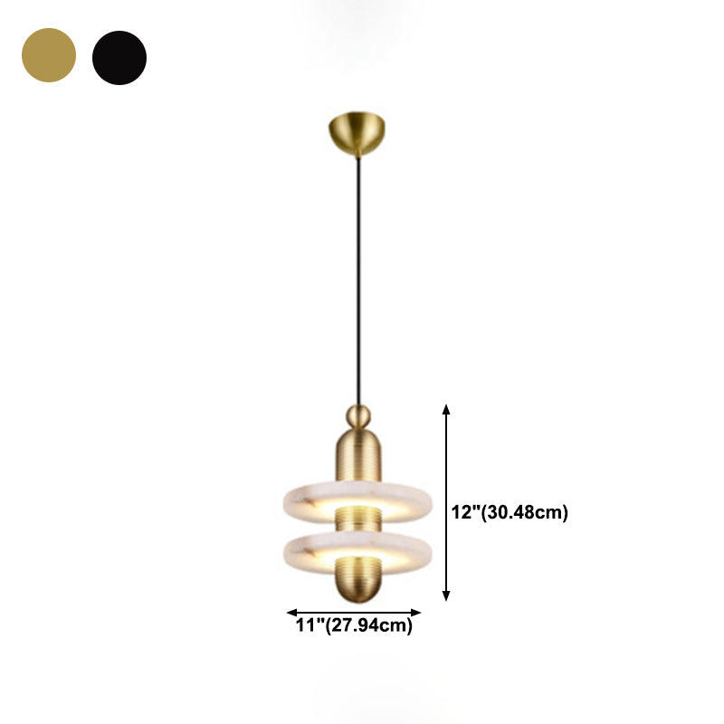 Postmoderne LED -Anhänger Licht Marmor Fliege Saucer -Nachthänzer Licht