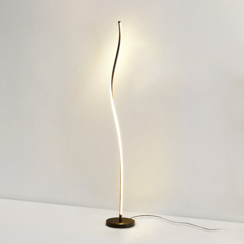 Linear Shape Metal Floor Lights Modern Style 1-Light Floor Lamp