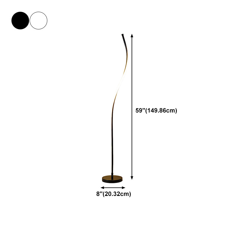Linear Shape Metal Floor Lights Modern Style 1-Light Floor Lamp
