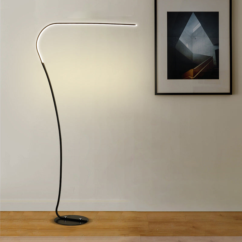Metal Linear Shape Floor Lights Modern Style 1-Light Floor Mount Light
