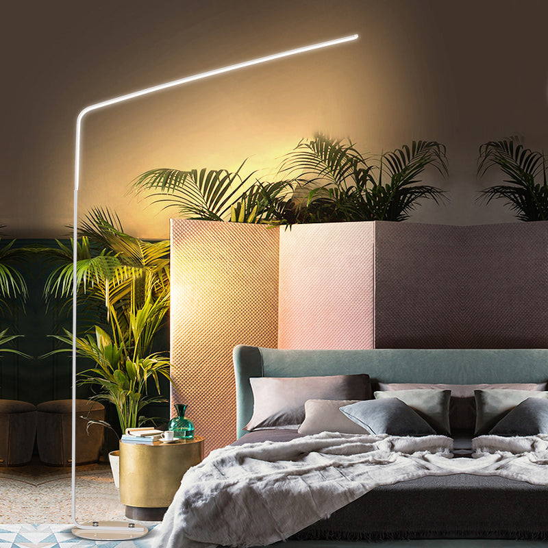 Metal Linear Shape Floor Lights Modern Style 1-Light Floor Mount Light