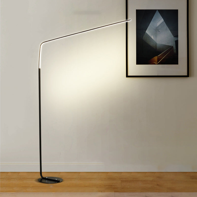 Metal Linear Shape Floor Lights Modern Style 1-Light Floor Mount Light