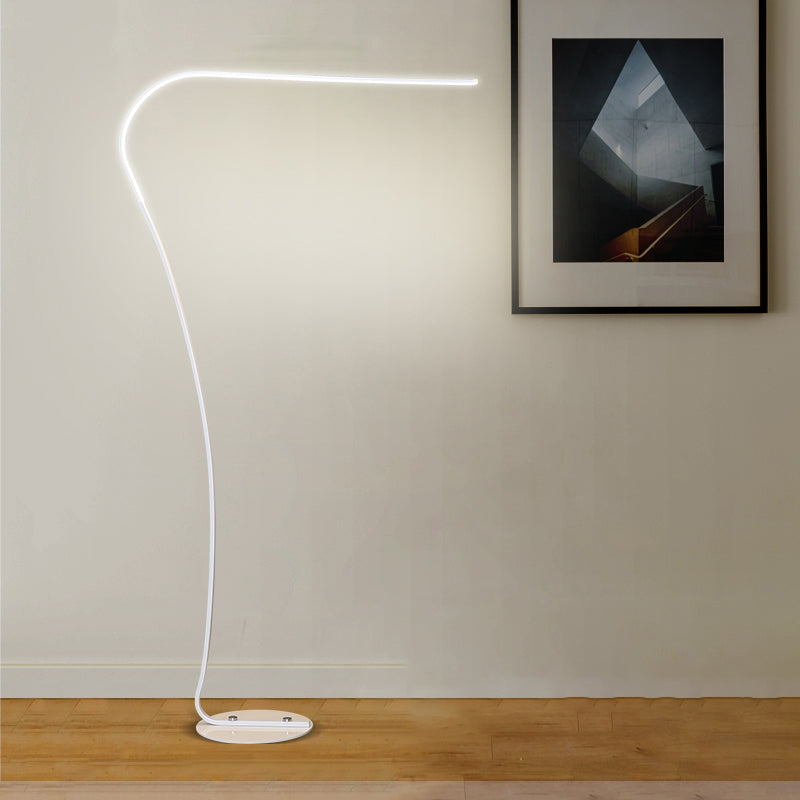 Metal Linear Shape Floor Lights Modern Style 1-Light Floor Mount Light