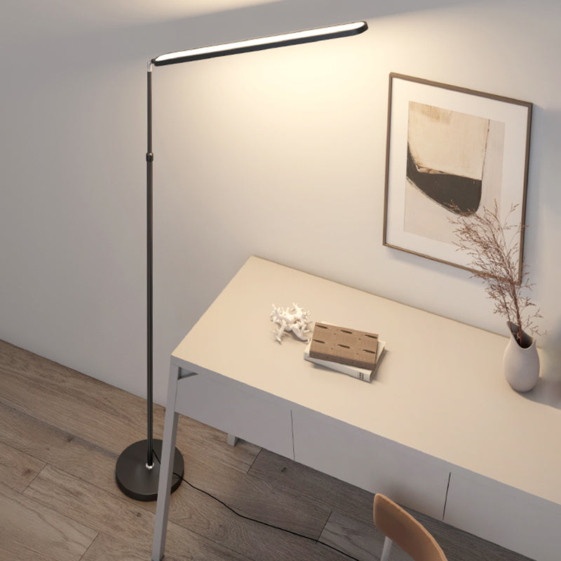 Linear Shape Metal Floor Lamp Modern 1 Light Floor Light for Living Room