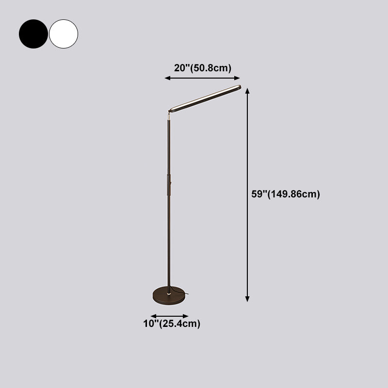 Linear Shape Metal Floor Lights Modern 1 Light Floor Mount Light