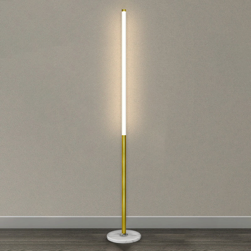 Linear Shape Metal Floor Lights Modern 1 Light Floor Mount Light