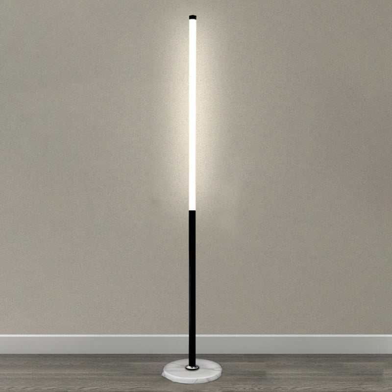 Linear Shape Metal Floor Lights Modern 1 Light Floor Mount Light