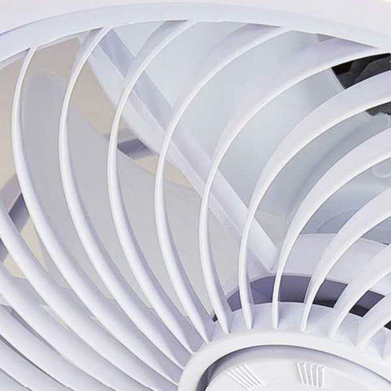 Floral Ceiling Fan Light Fixture Kids Style Metal Bedroom LED Semi Flush Mount Lamp