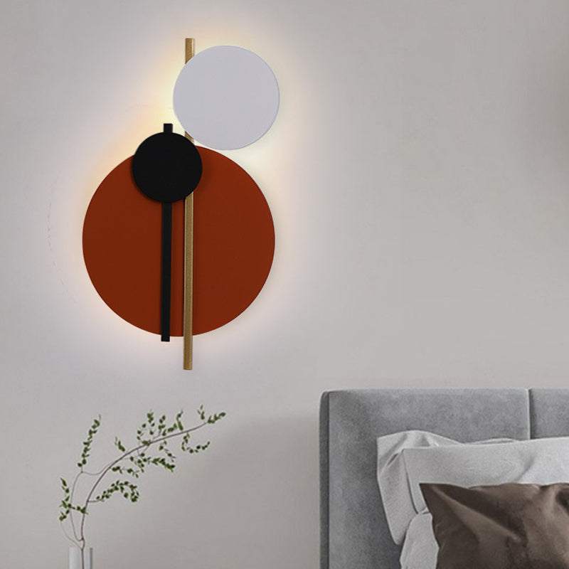 Decorative Round LED Sconce Light Metallic Living Room Background Wall Light