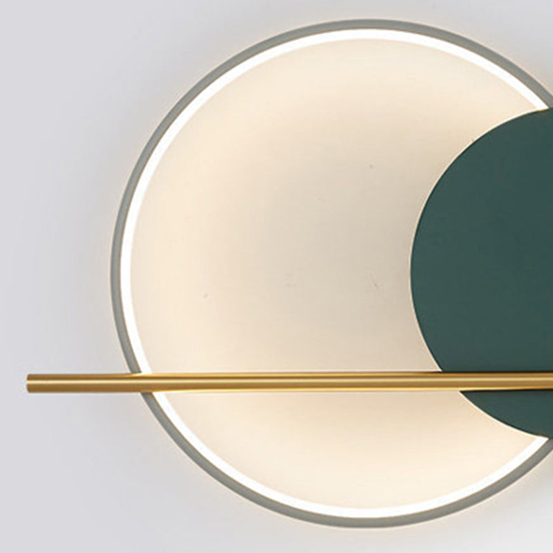 Decorative Round LED Sconce Light Metallic Living Room Background Wall Light