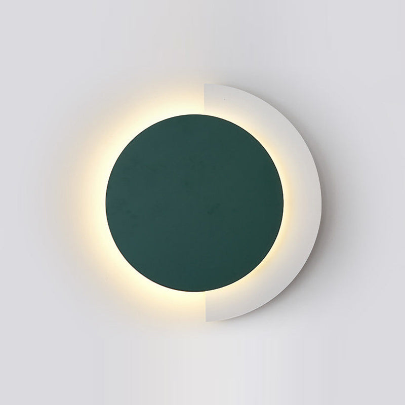 Decorative Round LED Sconce Light Metallic Living Room Background Wall Light