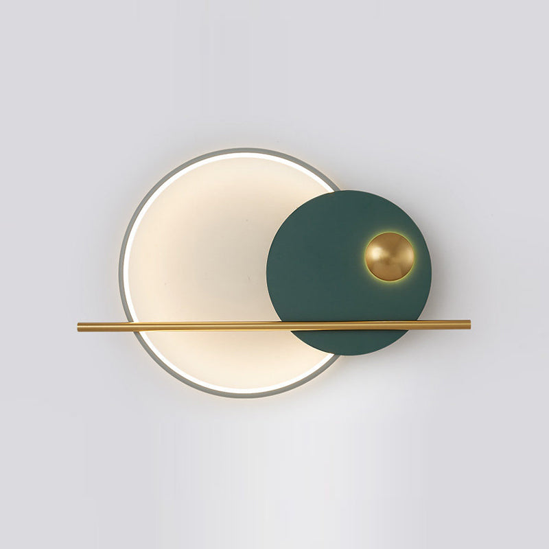 Decorative Round LED Sconce Light Metallic Living Room Background Wall Light