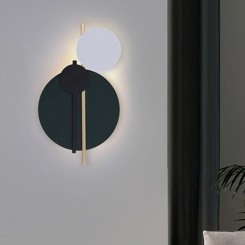 Decorative Round LED Sconce Light Metallic Living Room Background Wall Light