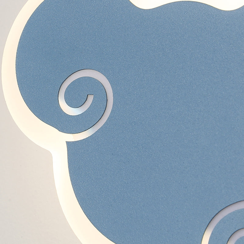 Lampada da parete a parete a forma di nuvola in metallo a 1 luci a parete montata a parete