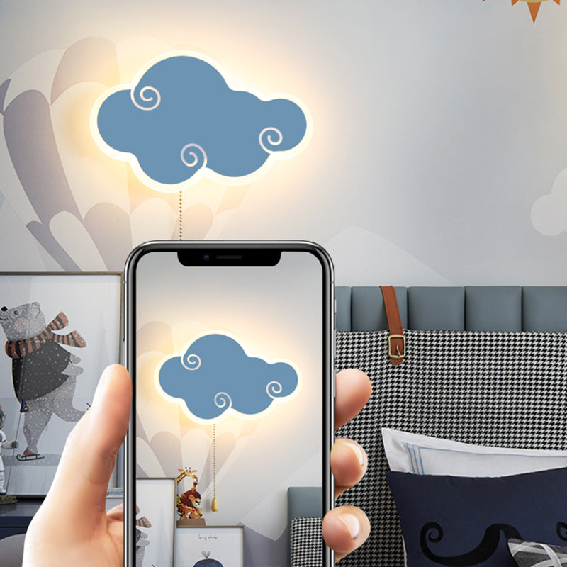 Lampada da parete a parete a forma di nuvola in metallo a 1 luci a parete montata a parete