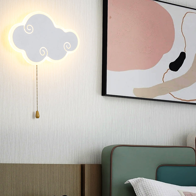 Lampada da parete a parete a forma di nuvola in metallo a 1 luci a parete montata a parete