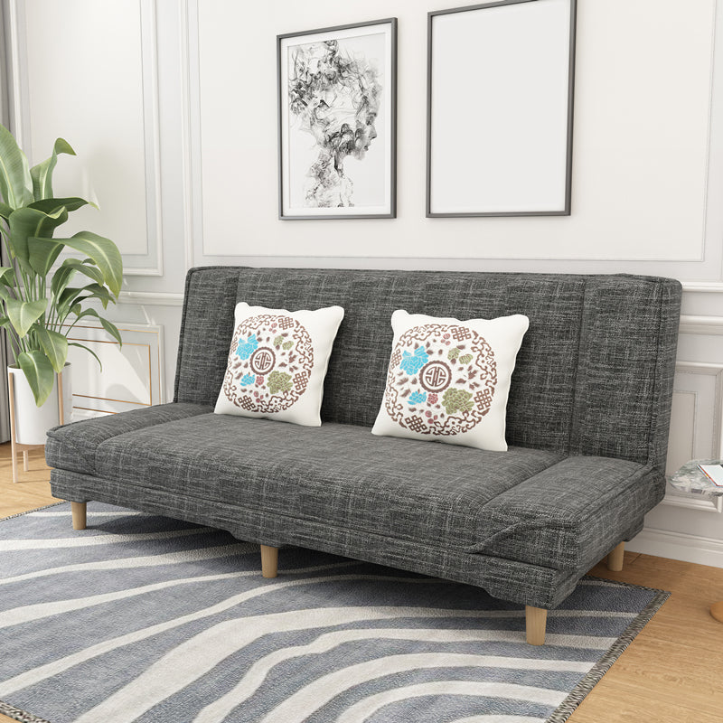 Contemporary Linen Armless Standard Sofa Bed Dual Purpose Sofa for Living Room