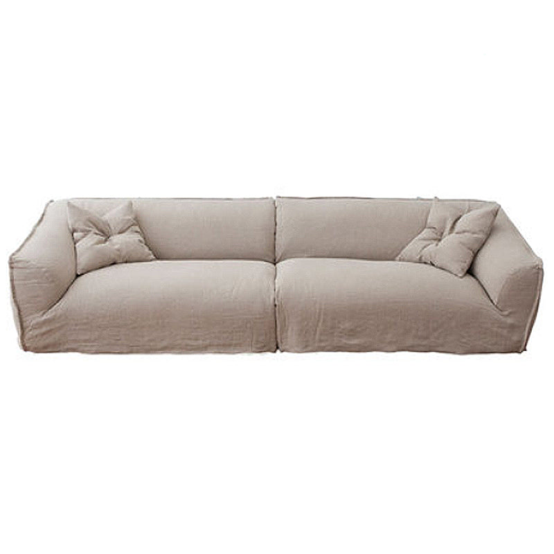 Contemporary Tight Back Sofa 29.53"High Tuxedo Arm Sofa,Beige